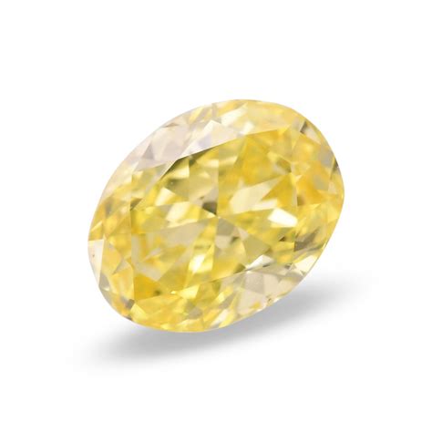 040 Carat Fancy Intense Yellow Diamond Oval Shape Vvs2 Clarity Gia