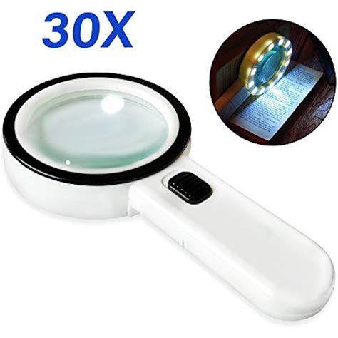 30x portable magnifying glass illuminated magnifier loupe with led light for rc ebay