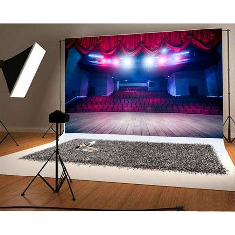 Hellodecor Polyester Fabric 7x5ft Photography Backdrop Stage Lights Red