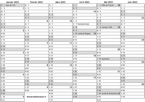 Calendrier 2023 Avec Jours Fériés En France Et Numéro Des Semaines