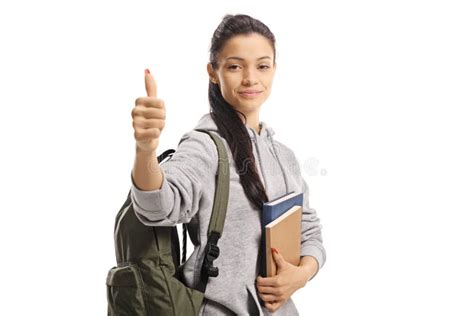 258 Young Female Student Books Showing Thumb Up Stock Photos Free