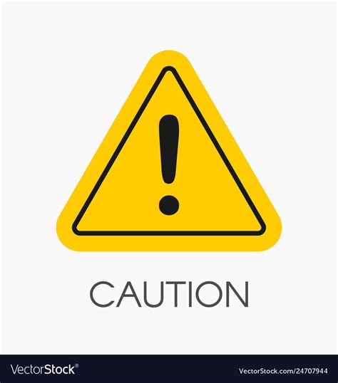 Caution Icon Sign In Flat Style Isolated Warning Vector Image