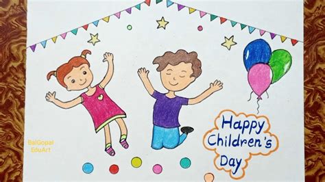 Childrens Day Drawing Easybaldiwas Drawingchildrens Day Poster