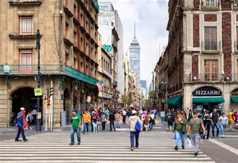 The Always Busy Madero Boulevard In Downtown Mexico City Editorial