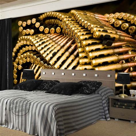 Where the problem might arise is when you place it in the middle of the room. Custom 3D Wall Mural Gun bullets Photo Wallpaper Military ...