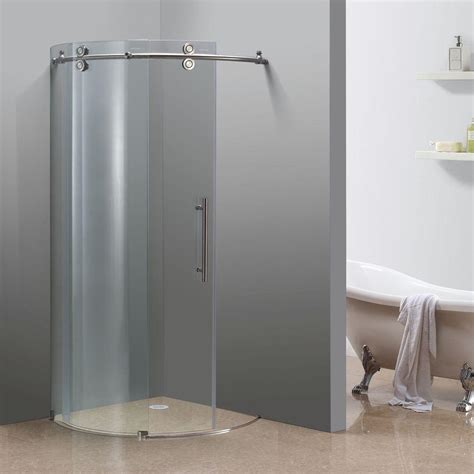 Aston Orbitus 36 In X 36 In X 75 In Completely Frameless Round Shower Enclosure In Stainless
