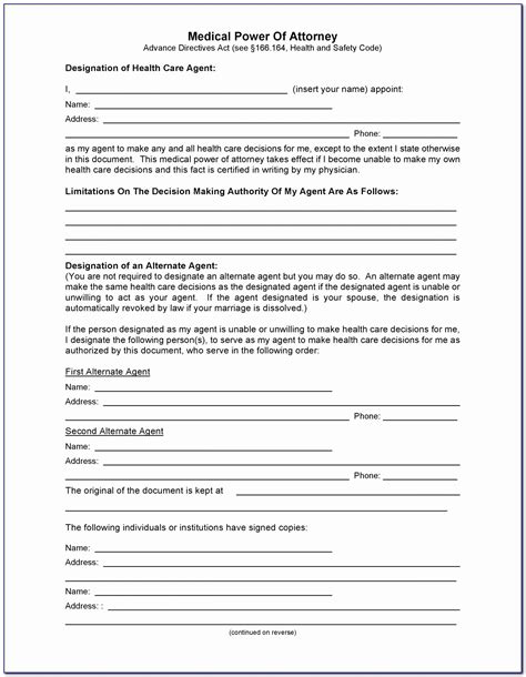 Free Printable Legal Forms For Power Of Attorney Printable Forms Free