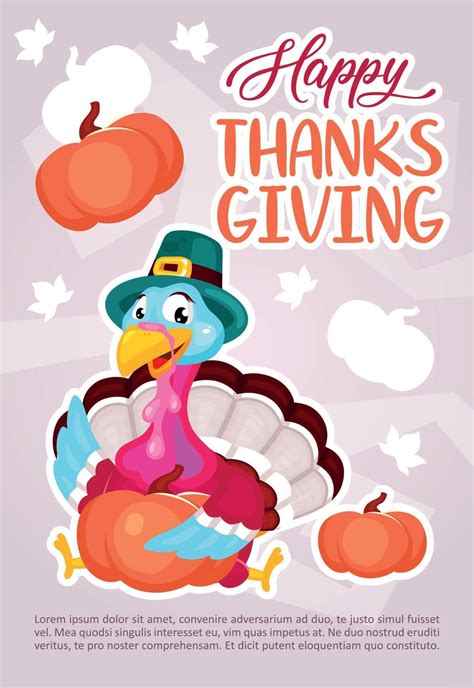 Happy Thanksgiving Day Poster Vector Template 2523999 Vector Art At