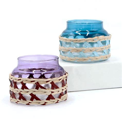 Recycled Glass Candle Holder Jar For Home Decor High Quality Glass Candle Holder For Home Decor