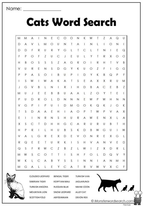 Cats Word Search Word Find Free Printable Word Searches Halloween