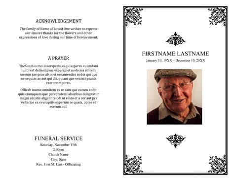 Free Obituary Program Template Download Addictionary