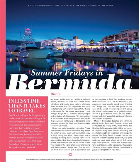 T Magazine Features Bermuda Forever Bermuda