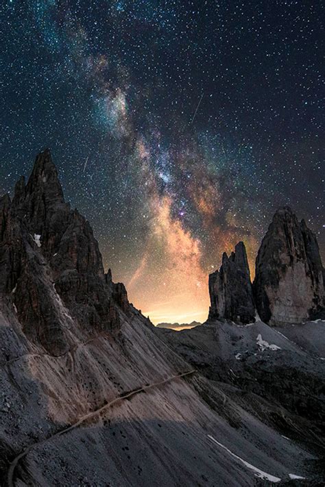 Superb Nature — Earthlycreations Milky Way Over Tre Cime Di