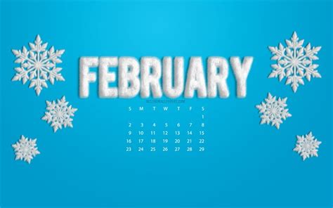 Download Wallpapers 2020 February Calendar 2020 Concepts Blue