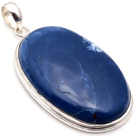 Genuine Owyhee Blue Opal Gemstone Handmade 925 Sterling Etsy