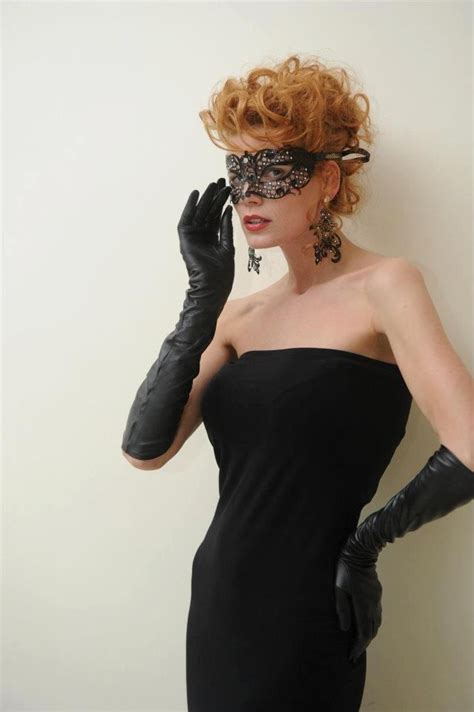 Russian Model Anna Maliboga Wearing A Pair Of Black Leather Opera