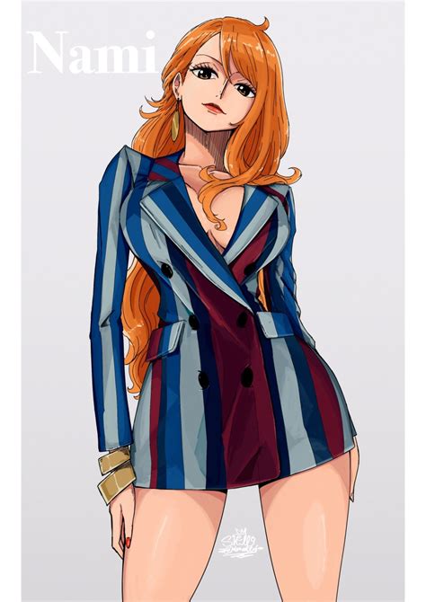 Sherumaru Korcht Nami One Piece One Piece Absurdres Highres Girl Arms At Sides