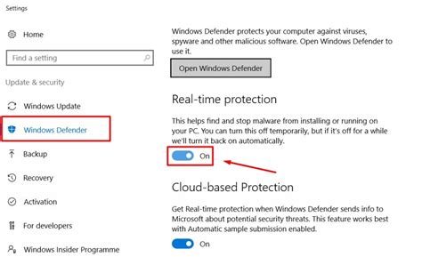 How To Turn Off Windows Defender Real Time Protection In Windows 10