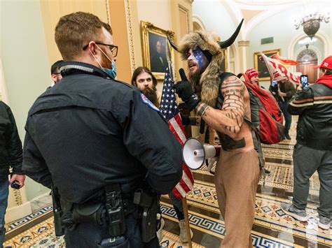6 for his bizarre appearance among the mob that invaded the capitol. Man with painted face and 'horns' hat taken into custody ...