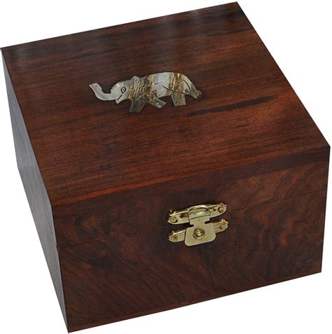 Choose from a wide range of vanity boxes at amazing prices, brands, offers. Dungri India Craft Square Wooden Box Brass Inlay Elephant ...