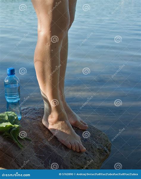 Wet Woman Legs Stock Photo Image Of Bottle Woman Heat