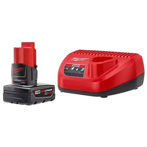 Milwaukee Tool M12 12v Lithium Ion Xc Battery Pack 40 Ah And Charger