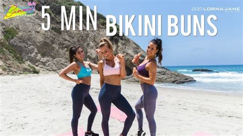 5 Minute Bikini Buns Workout Summer Shape Up 17 Youtube With Images Love Sweat Fitness