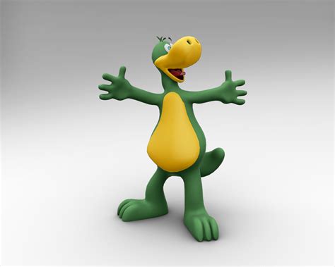 Dinosaur Cartoon Character 3d Model Rigged Max Obj 3ds Fbx C4d