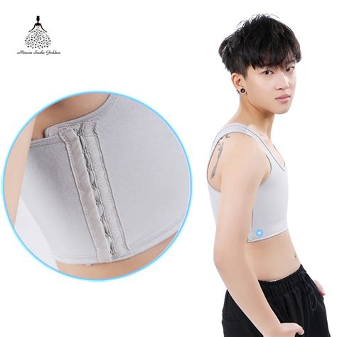 Clothing MISWSU Cotton Compression Band Rows Of Hooks Strapless Chest Binder For Tombabe Trans