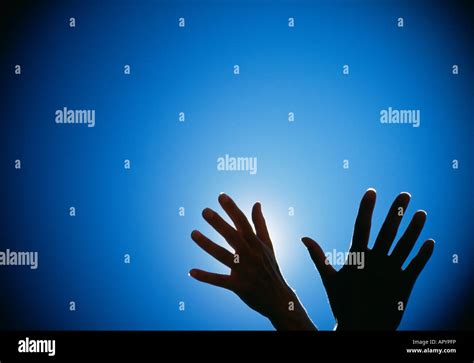Female Hands Reaching For The Sky Stock Photo Alamy
