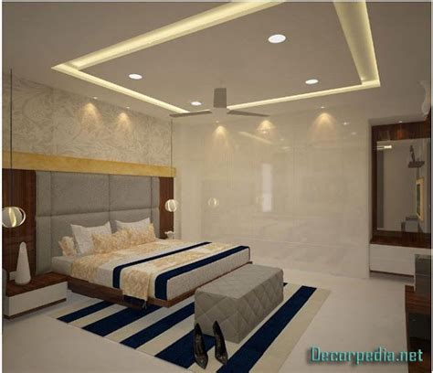 Electrical wiring or pipes, or to reduce the ceiling height of a room, it will allow you, if the lighting of your room no longer suits you, to change the atmosphere of a place by integrating into the gypsum board. gypsum ceiling designs for bedroom, false ceiling pop ...
