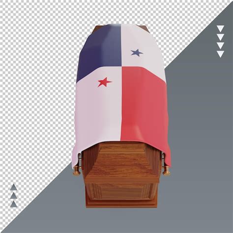 Premium Psd 3d Coffin Panama Flag Rendering Front View