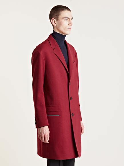 Lanvin Mens Oversized Runway Coat In Red For Men Lyst