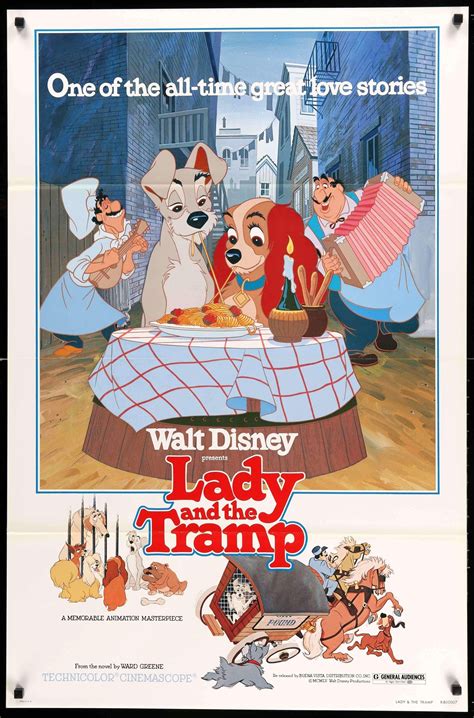 Lady And The Tramp 1955 Original R80 One Sheet Movie Poster