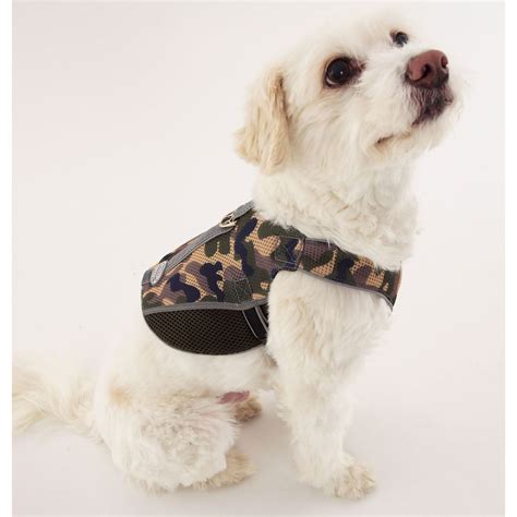 Doggles Dog Wear Reflective Mesh Vest Harness In Green Camo Sku