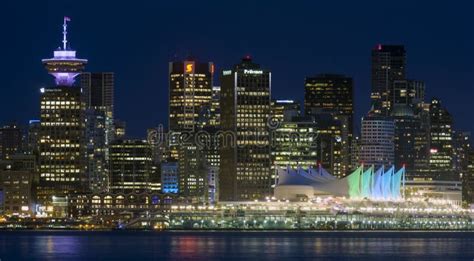 Night Scene Cityscape Vancouver Canada Editorial Photography Image Of