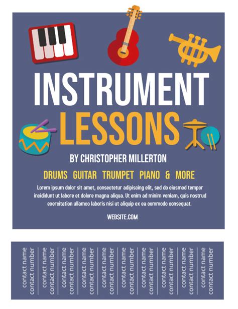 Instrument Lessons Template Postermywall