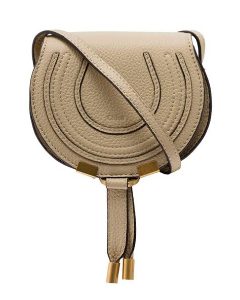 Chloé nano Marcie Saddle Bag In Leather Woman in Natural Lyst