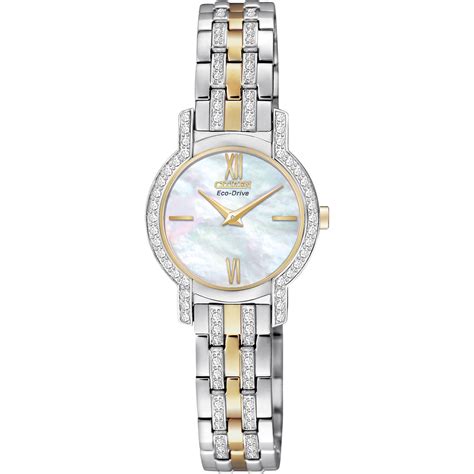 citizen women s eco drive silhouette crystal watch two tone band jewelry and watches shop