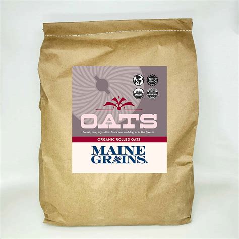 20 Lbs Organic Rolled Oats Maine Grains