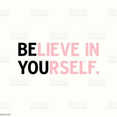 Believe In Yourself Inspirational Quote Stock Illustration