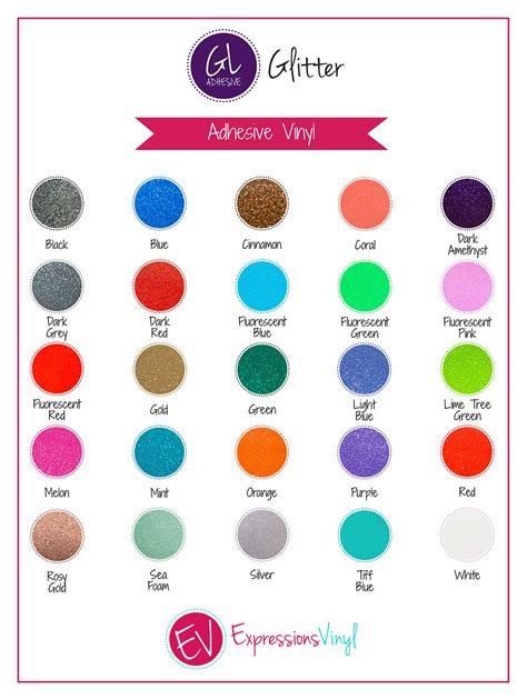 Siser Glitter Htv Color Chart A Visual Reference Of Charts Chart Master