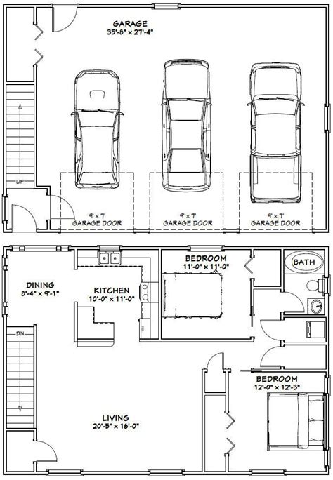 Excellent Floor Plans — 34x48g1d 2999 Carriage House Plans