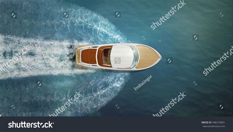 Speed Boat At Sea View From Above Stock Photo 448218001 Shutterstock
