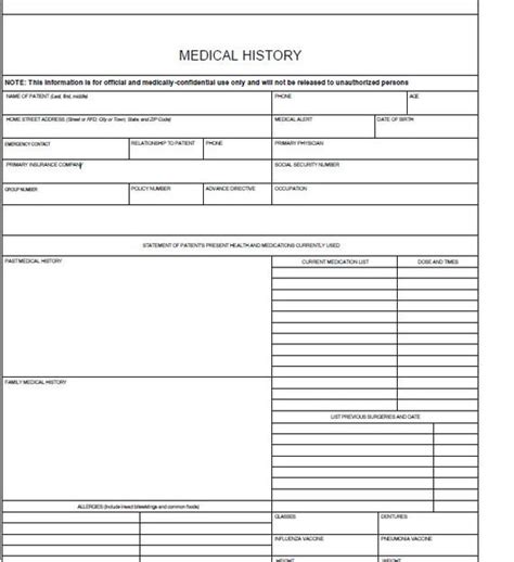 Free Fillable Medical History Form Printable Forms Free Online