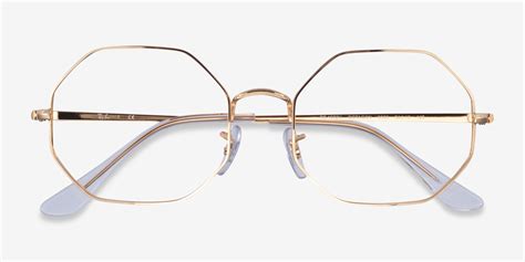 Ray Ban Octagon Geometric Gold Frame Eyeglasses Eyebuydirect Canada