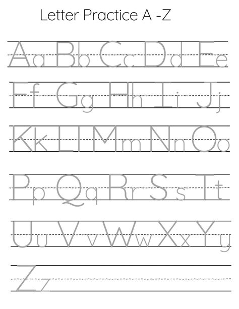 Printable Letter Practice Sheets