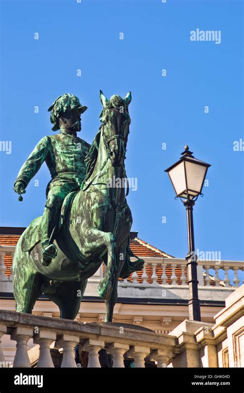 Statue Of Emperor Franz Joseph Of Austria On A Horse At Downtown Of