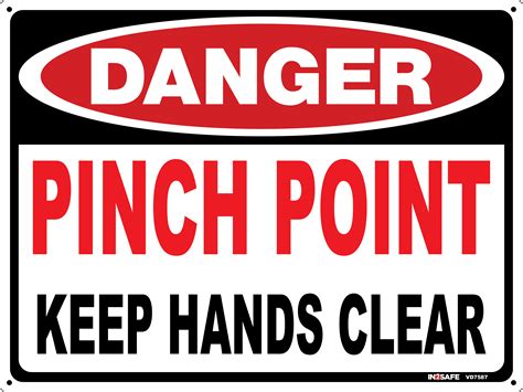 Danger Pinch Point Keep Hands Clear Sign Westland Workgear
