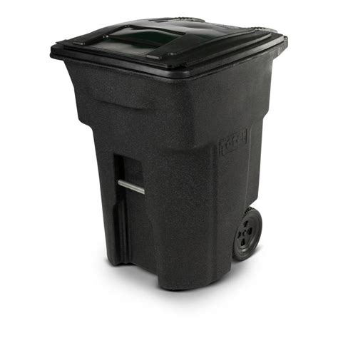 Toter 96 Gallon Blackstone Plastic Outdoor Wheeled Trash Can With Lid